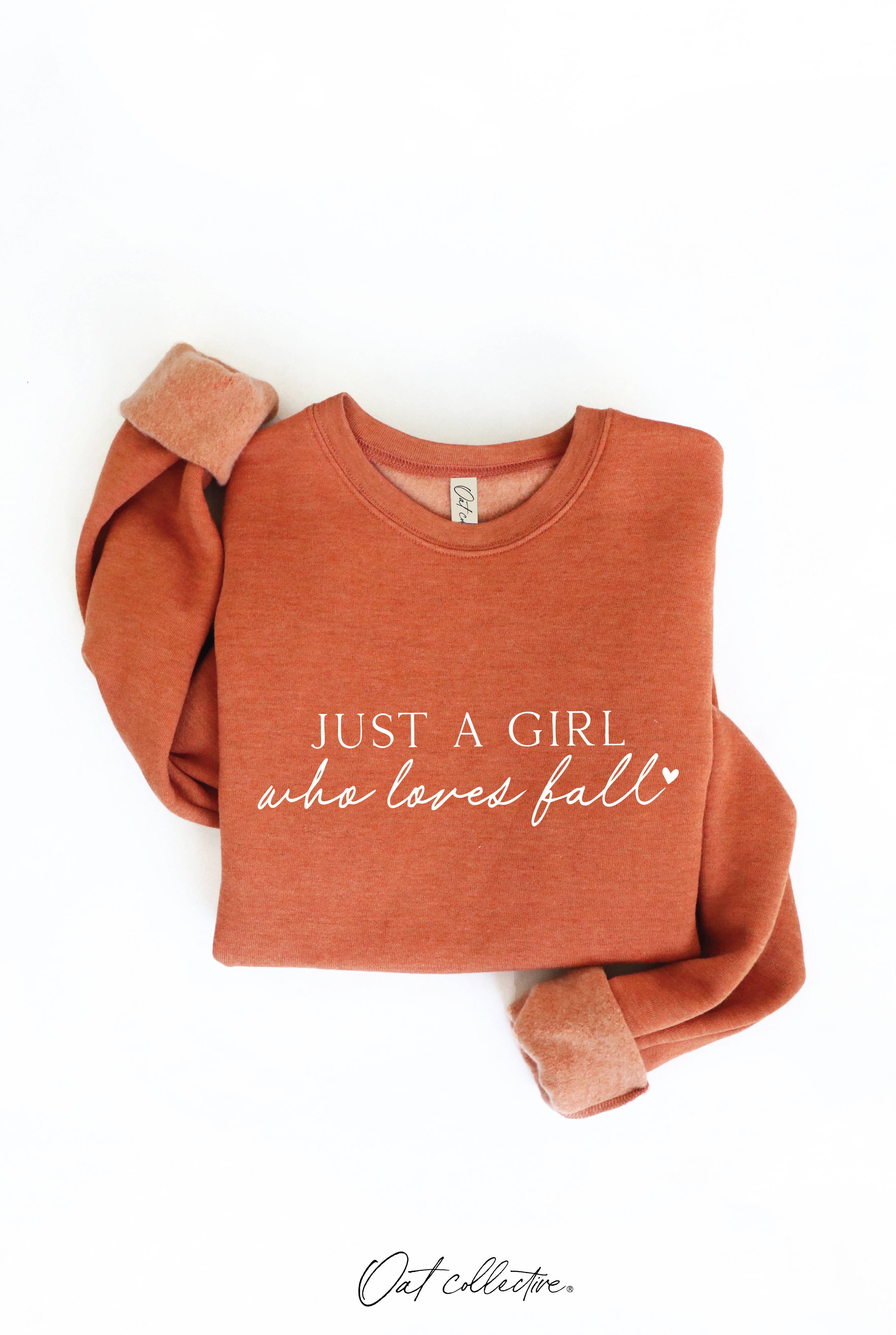 Just a Girl Who Loves Fall Graphic Sweatshirt – Unisex Fleece Crewneck Pullover
